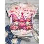 Adorable Gnome Love Crew Neck T-Shirt